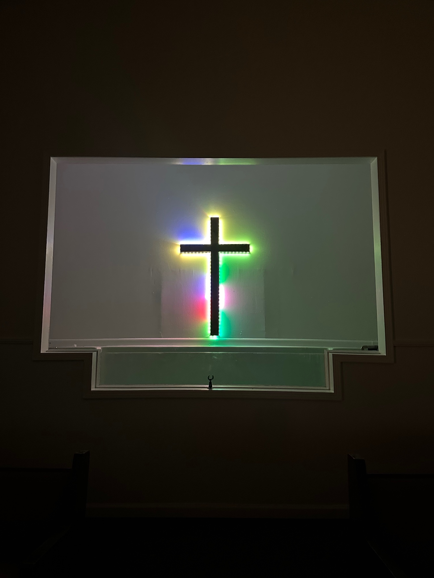 Custom Backlit LED Cross — Church Sanctuary