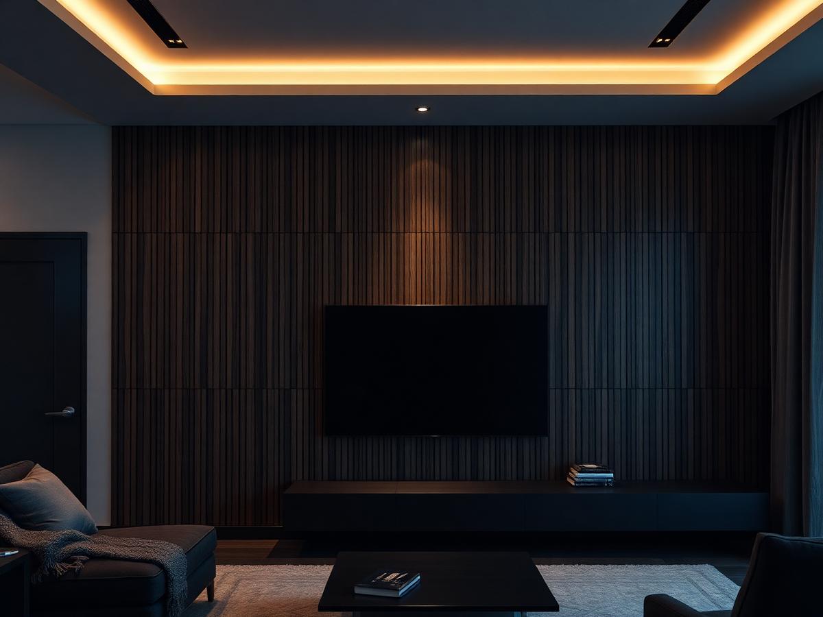 Wood Slat Media Wall